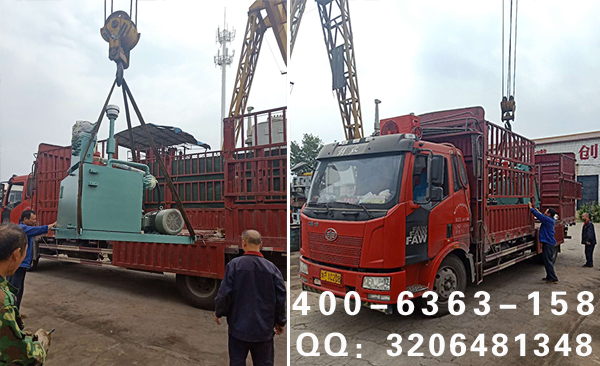 惠州200噸全自動魚餌壓塊機發(fā)貨現場